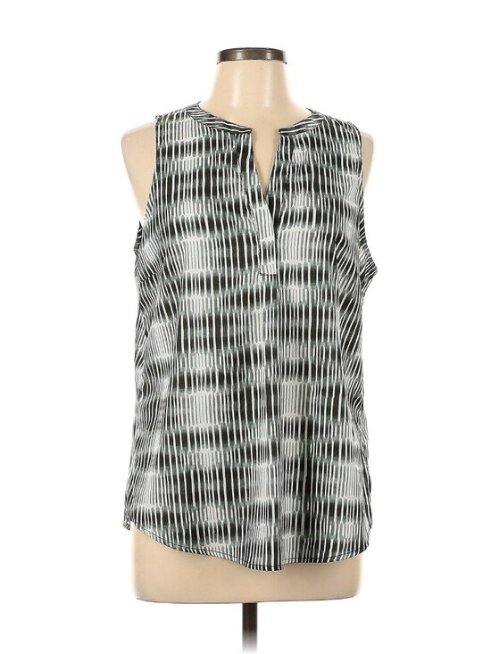 Banana Republic Tops - Banana Republic Women's Gray & White v-neck Tank Blouse, Size L